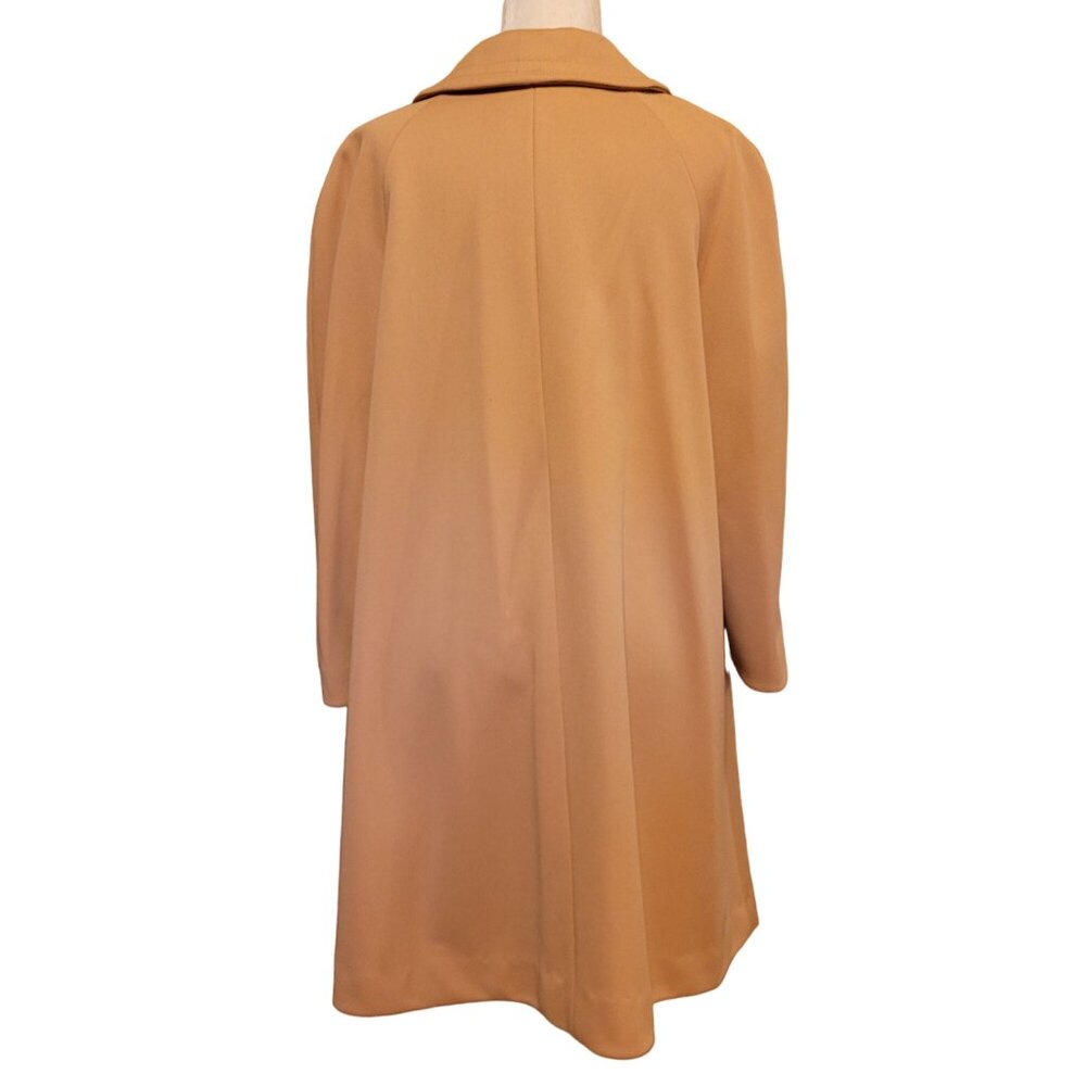 Vintage Montgomery Ward 1970s Women's Small Camel Color Coat A-line Collared - Picture 2 of 10
